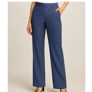 NWT Common Sense Pinstripe Women's Dress Pants M Navy Career Chic Workwear